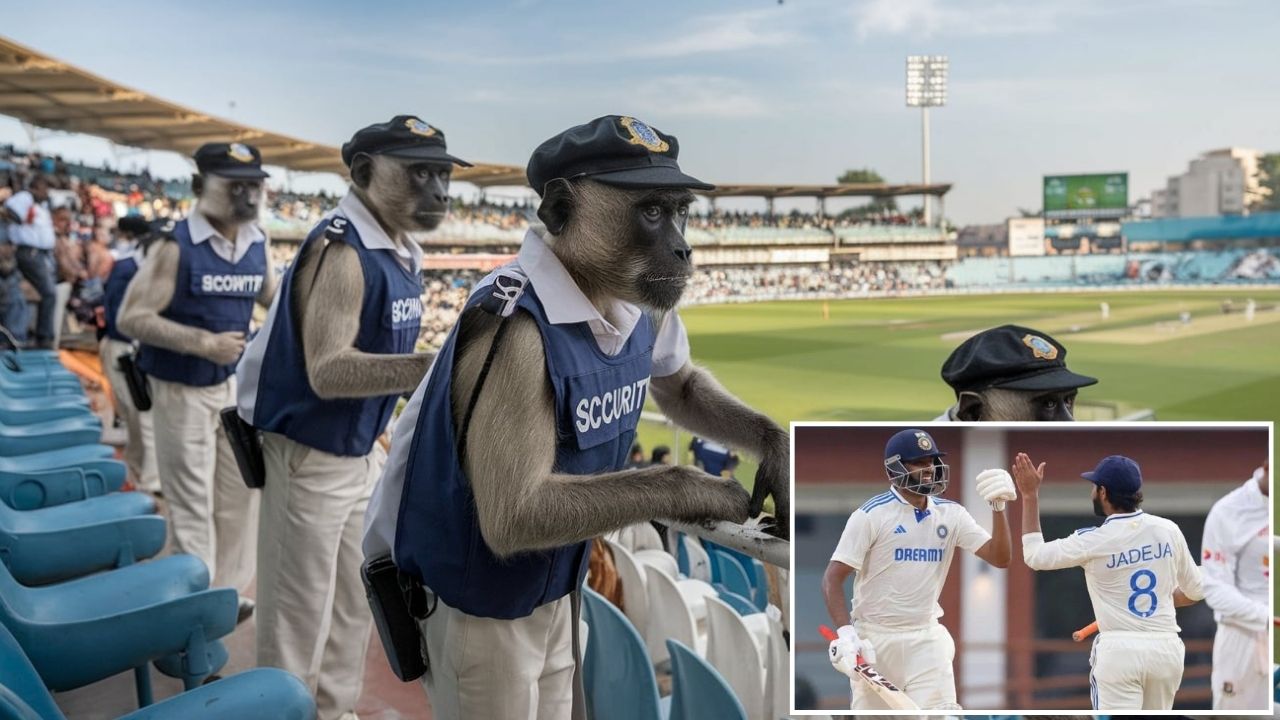 Langurs hired security to avoid monkeys in the stadium during the India-Bangladesh Test