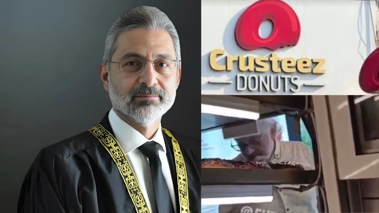 Is the viral video of Justice Qazi Faez Isa at Crusteez Donuts old?